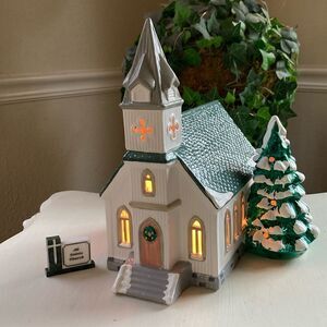 VTG Retired Department 56 “All Saints Church” Handpainted Ceramic Made in USA